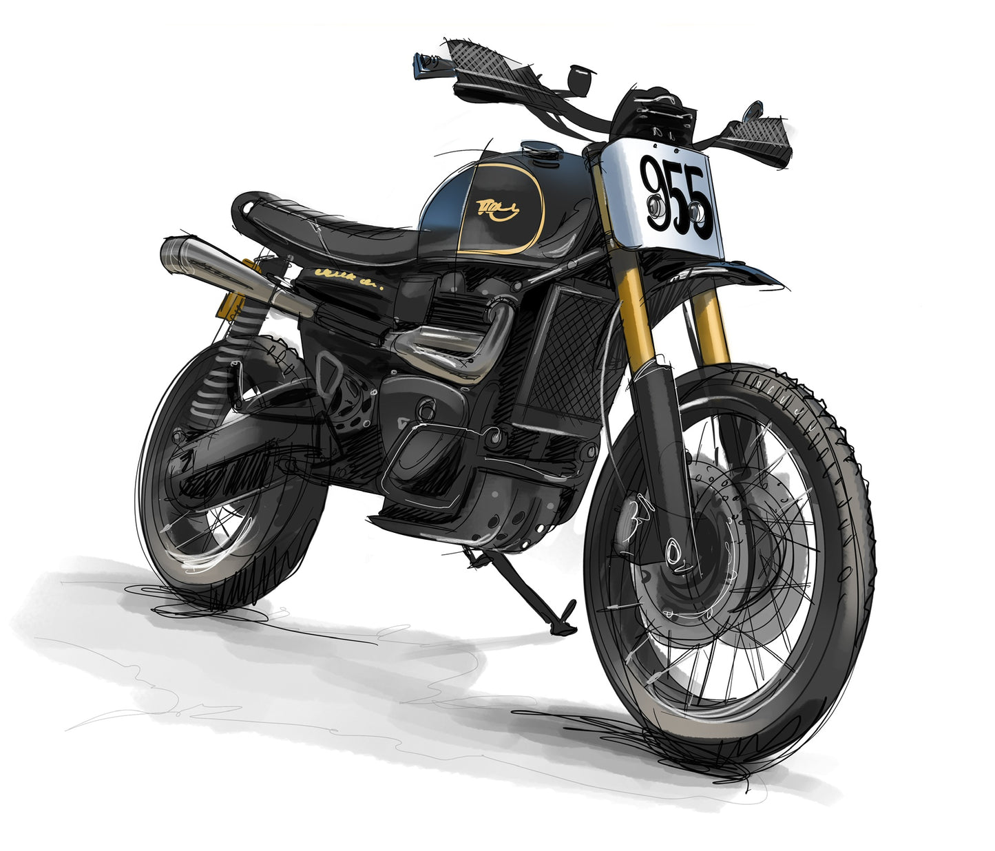 A&J Cycles Bike Sketch Sticker Pack
