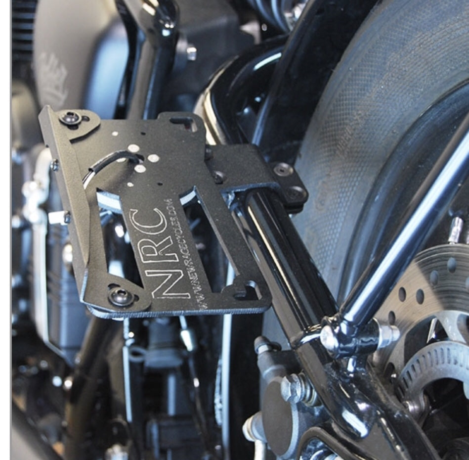 New Rage Cycles Triumph Bobber License Plate Side Mount Kit - Vertical or Horizontal
