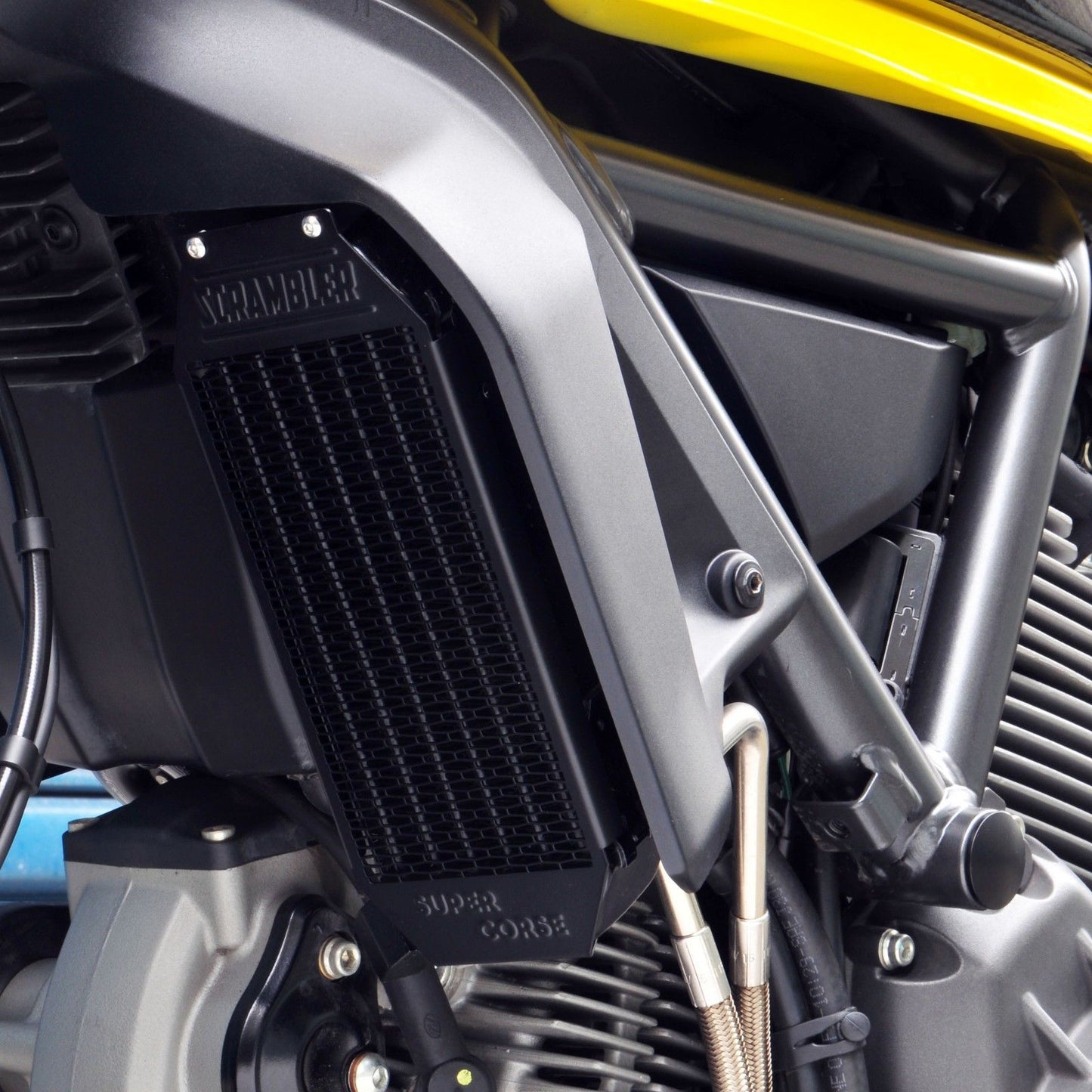 Super Corse Oil Cooler Cover - Ducati Scrambler - Silver or Black