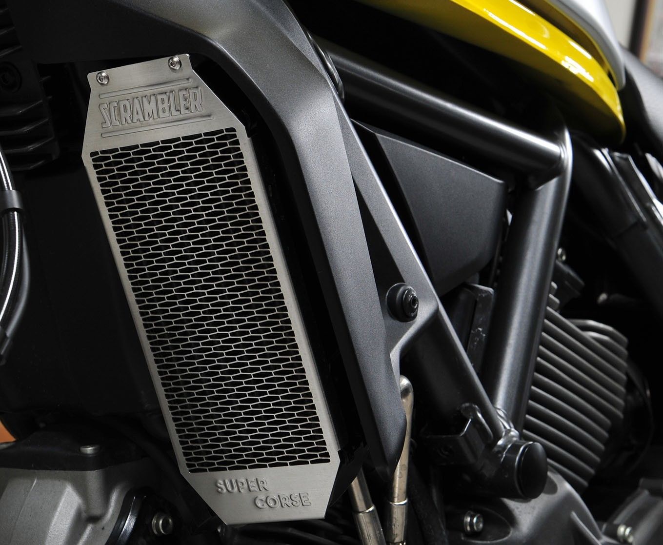 Super Corse Oil Cooler Cover - Ducati Scrambler - Silver or Black