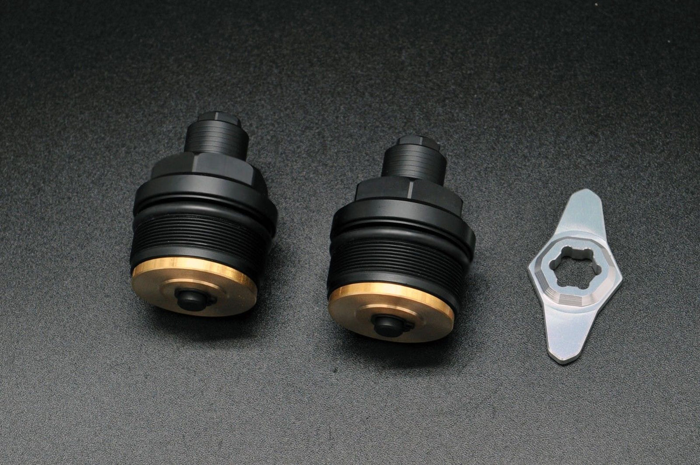 Super Corse Preload Adjusters - Triumph Bonneville, Thruxton, Scrambler, Street Twin, Street Cup - Silver or Black