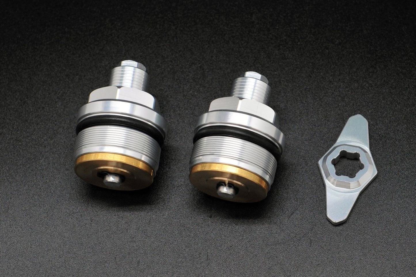 Super Corse Preload Adjusters - Triumph Bonneville, Thruxton, Scrambler, Street Twin, Street Cup - Silver or Black