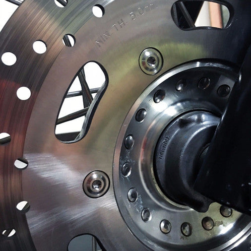 Super Corse Titanium Front and Rear Rotor Bolt Kits - Bonneville, Scrambler, Thruxton, Street Twin, Thruxton R, T100, T120