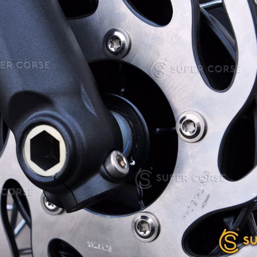 Super Corse Titanium Front and Rear Rotor Bolt Kits - Bonneville, Scrambler, Thruxton, Street Twin, Thruxton R, T100, T120