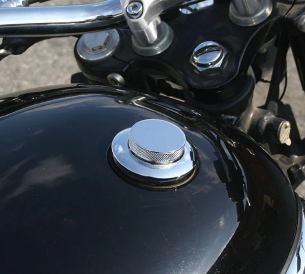 British Customs Pop Up Gas Cap - Chrome