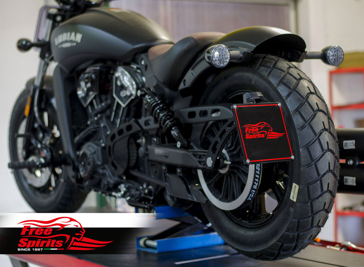 Free Spirits Side Mount License Plate Bracket - Indian Scout Bobber