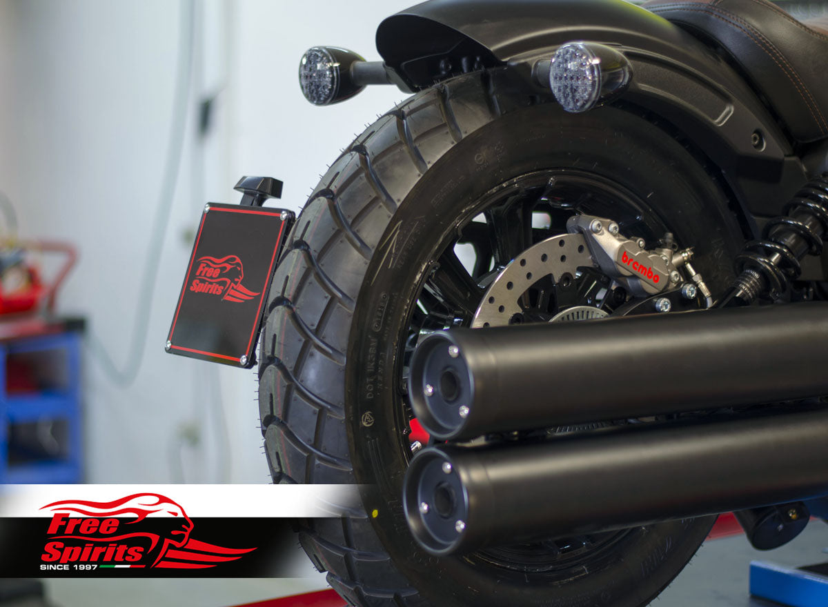 Free Spirits Side Mount License Plate Bracket - Indian Scout Bobber