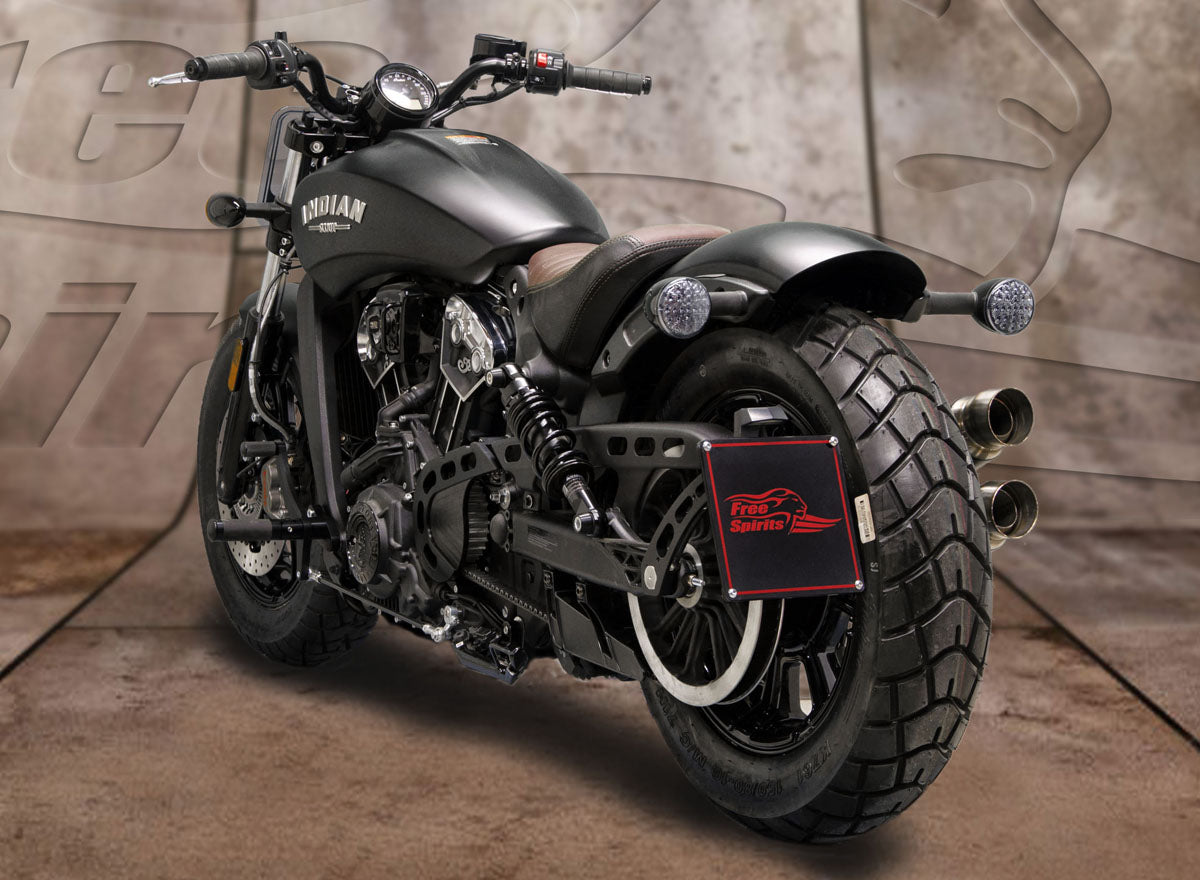 Free Spirits Side Mount License Plate Bracket - Indian Scout Bobber
