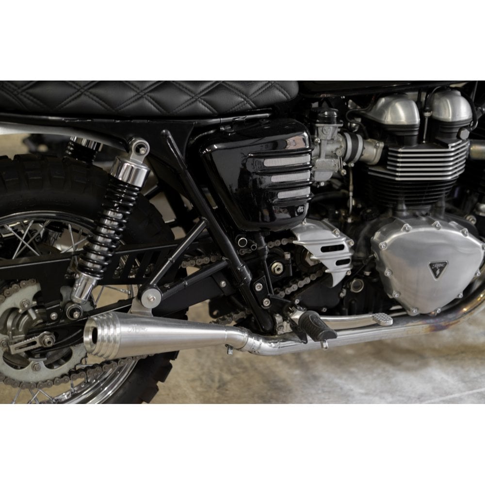 Motone Saturn V Slip Ons - Brushed - 2001-2015 Triumph Bonneville