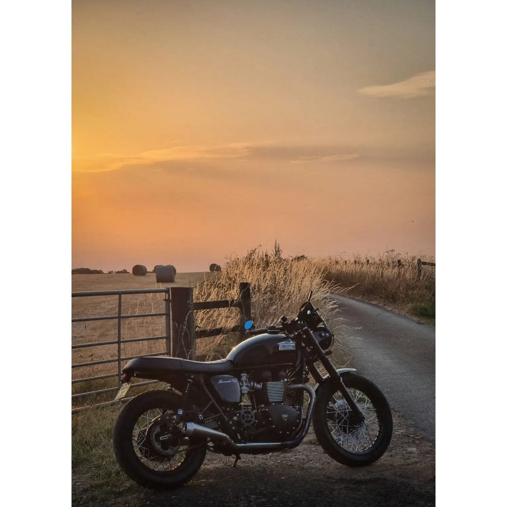 Motone Saturn V Slip Ons - Brushed - 2001-2015 Triumph Bonneville