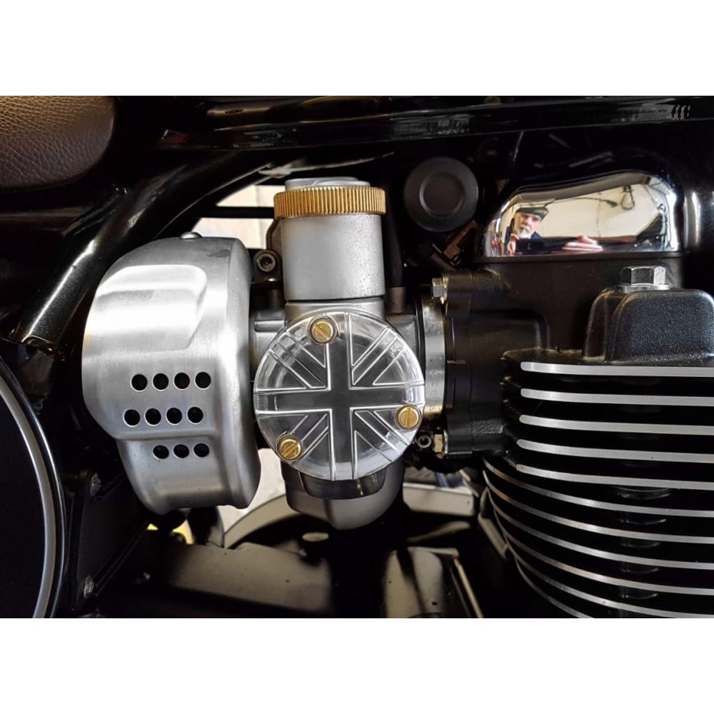 Motone Throttle Body Side Cover - Union Jack - Polished