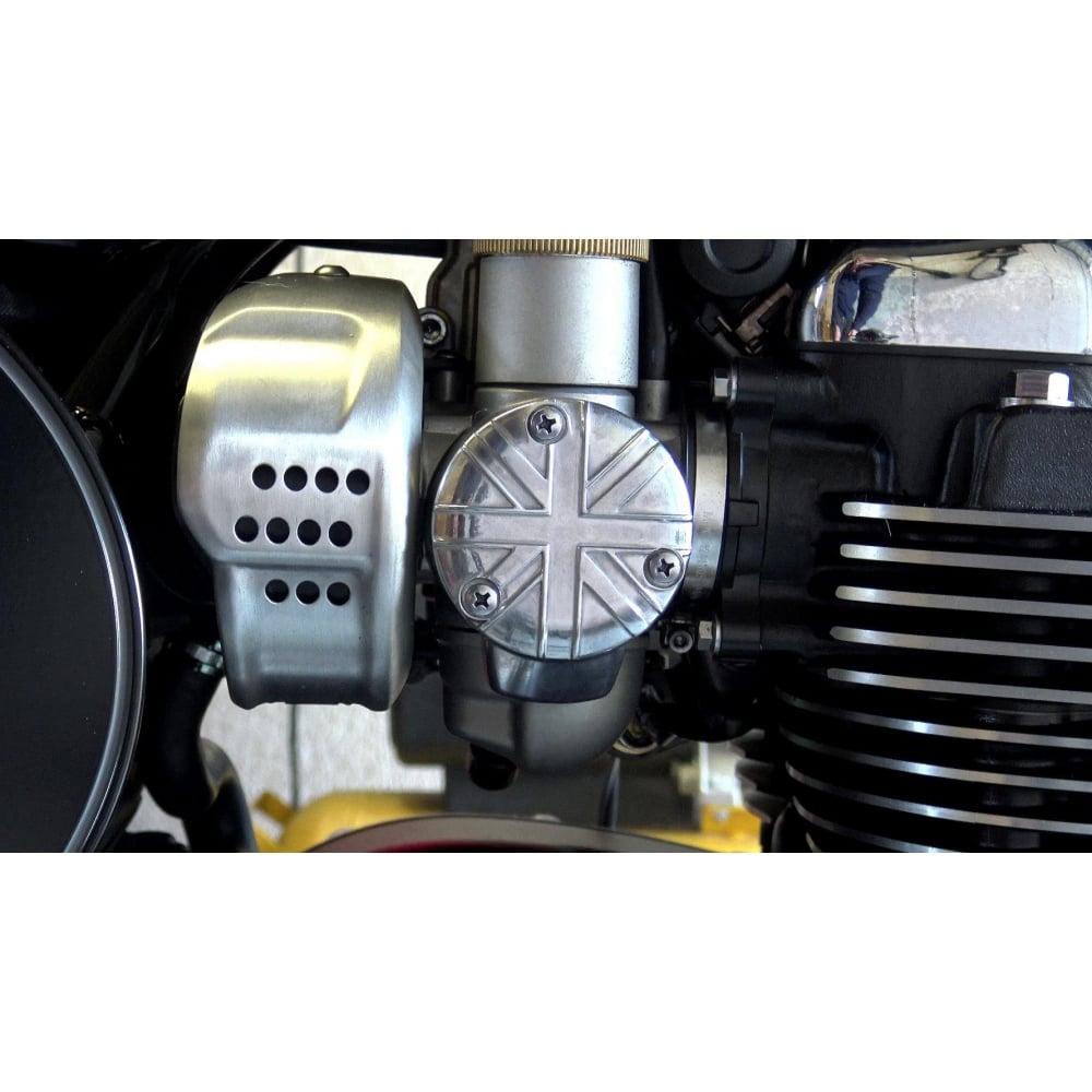 Motone Throttle Body Side Cover - Union Jack - Polished