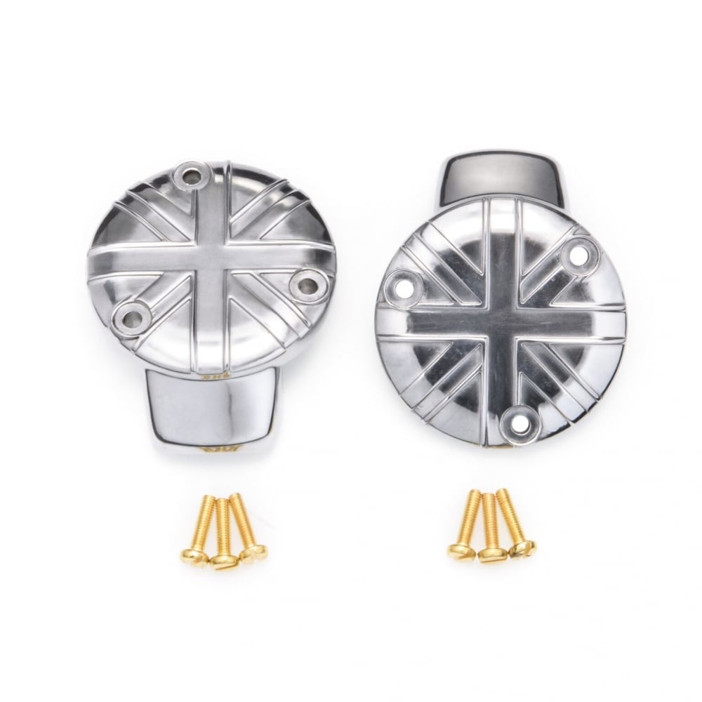 Motone Throttle Body Side Cover - Union Jack - Polished