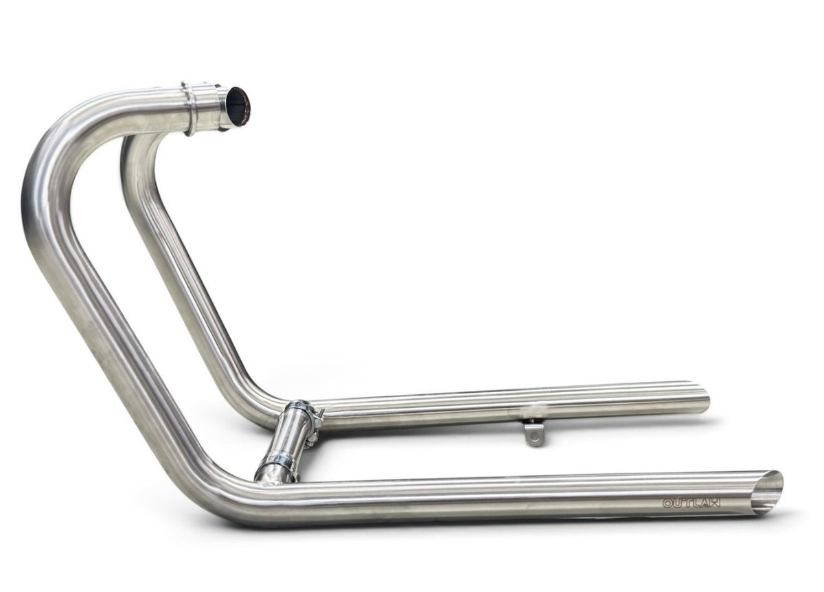 Bella Garage Outlaw Full Exhaust System Drag Pipes - Triumph Bonneville T100 / T120, Street Twin 900, Speed Twin 900