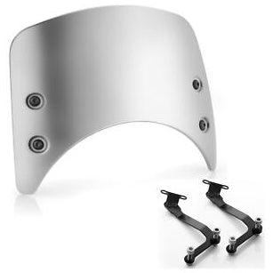 Rizoma Low Windscreen with Bracket Kit - Silver - Triumph Thruxton R / RS, Speed Twin 1200