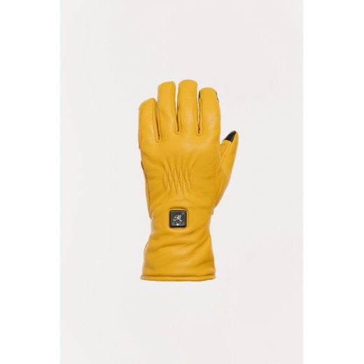 Motone Forno Heated Motorcycle Goatskin Leather Riding Gloves - Yellow