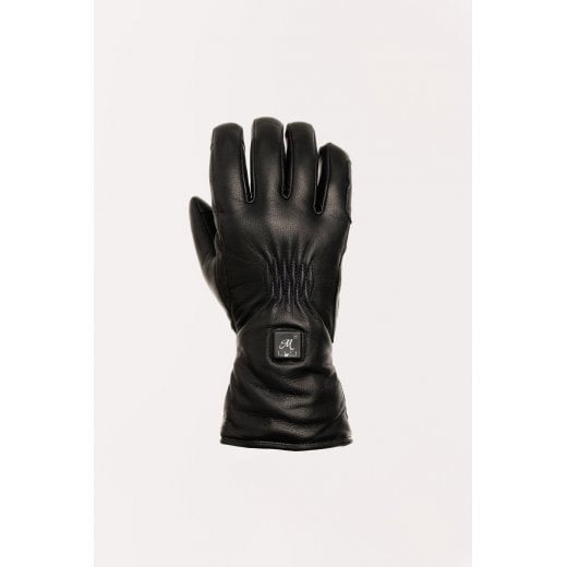 Motone Forno Heated Motorcycle Goatskin Leather Riding Gloves - Black