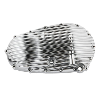 Motone Ribbed Clutch Side Engine Cover - Polished Finish