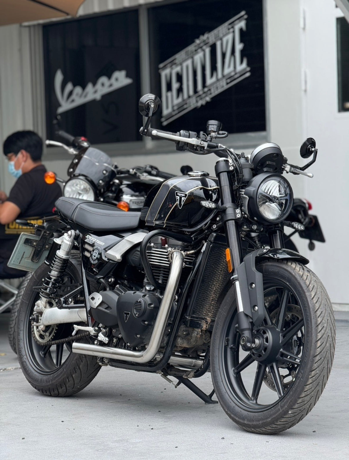 Bella Garage Outlaw Full Exhaust System Drag Pipes - Triumph Bonneville T100 / T120, Street Twin 900, Speed Twin 900