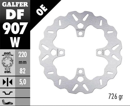Galfer Wavy Rotor - Rear - 2016+ Thruxton R/RS, Speed Twin 1200 - DF907W