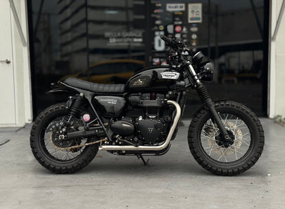 Bella Garage Outlaw Full Exhaust System Drag Pipes - Triumph Bonneville T100 / T120, Street Twin 900, Speed Twin 900