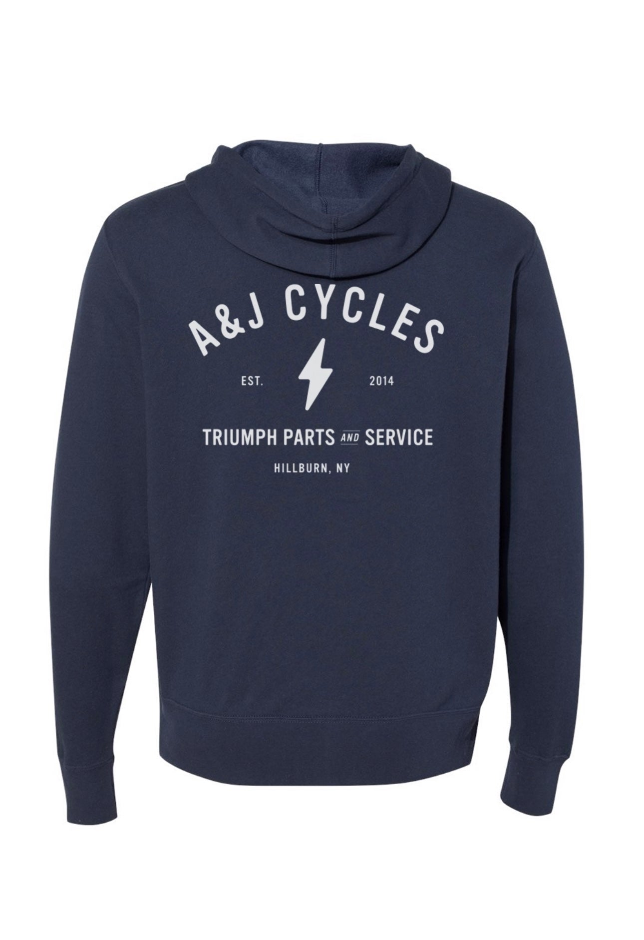 A&J Cycles Logo Zip Up Hoodie - Slate Blue