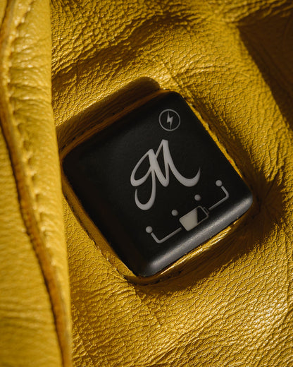 Motone Forno Heated Motorcycle Goatskin Leather Riding Gloves - Yellow