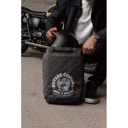 Motone LIDMASTER Waxed Canvas Deluxe Lined Helmet Bag