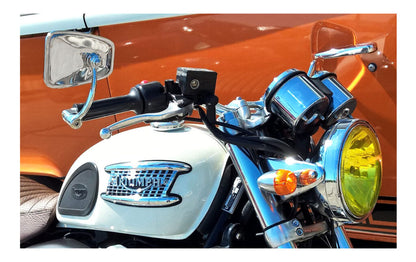 Halcyon 820 Rectangular Bar End Mirror - Stainless
