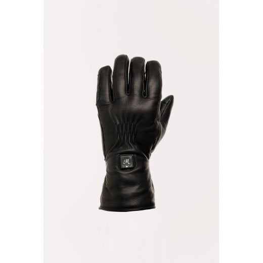 Motone Forno Heated Motorcycle Goatskin Leather Riding Gloves - Black