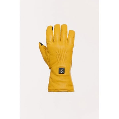 Motone Forno Heated Motorcycle Goatskin Leather Riding Gloves - Yellow