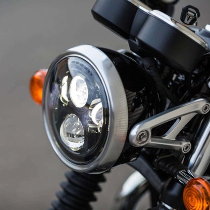 JW Speaker 8700 Dual Burn LED Headlight Upgrade - Triumph Thruxton R / 1200, T120, T100, Street Twin, Street Cup, Street Scrambler