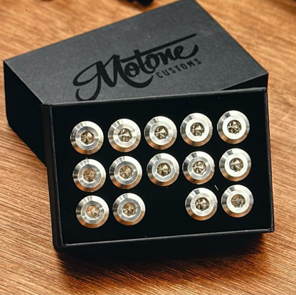 Motone Titanium Brake Disk Bolts - 14 Pieces - Natural - 2016+ Triumph Speed Twin 1200, Bobber, Thruxton R / RS / FE