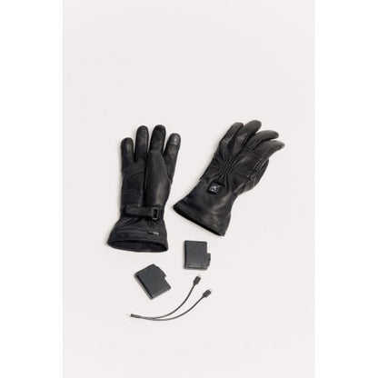 Motone Forno Heated Motorcycle Goatskin Leather Riding Gloves - Yellow