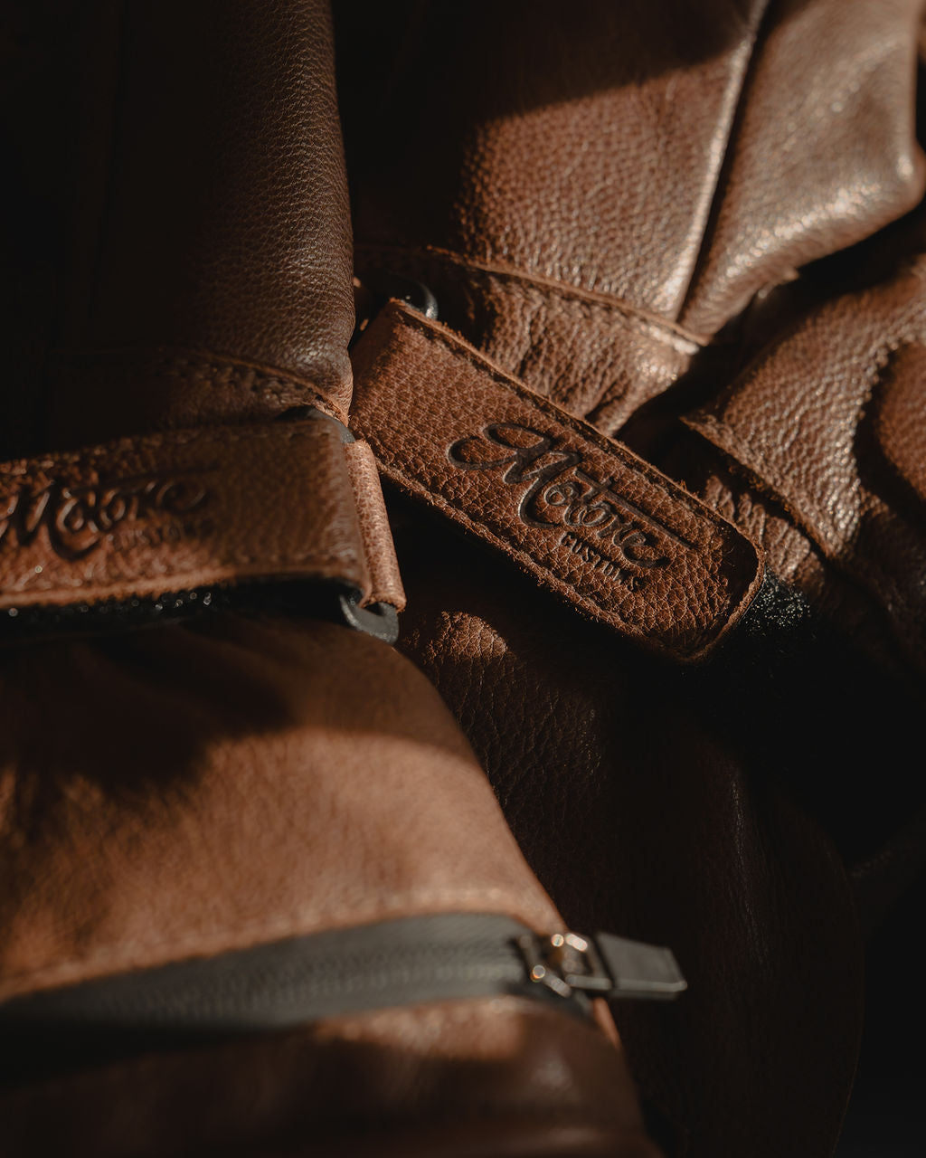 Motone Forno Heated Motorcycle Goatskin Leather Riding Gloves - Brown
