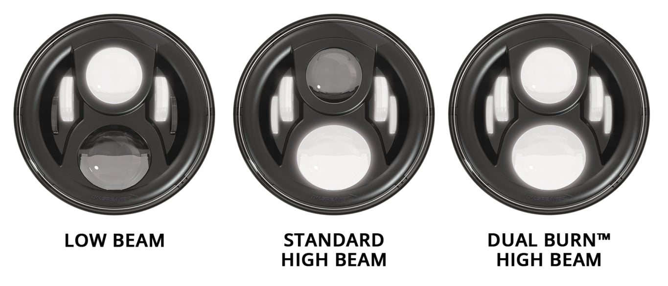 JW Speaker 8700 Dual Burn LED Headlight Upgrade - Triumph Thruxton R / 1200, T120, T100, Street Twin, Street Cup, Street Scrambler