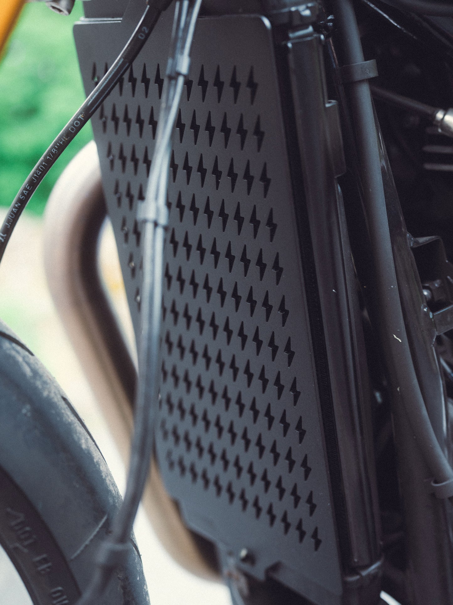 Lightning Bolt Radiator Guard - 2016+ Triumph Classics