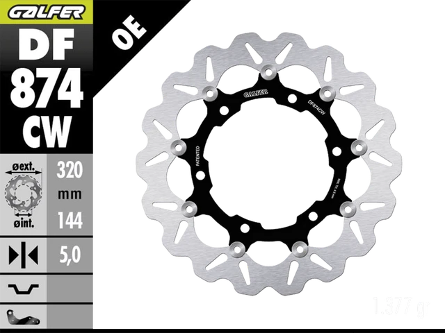Galfer Floatech Wavy Rotor - Front - 2004-2015 Triumph Thruxton 900 DF874CW