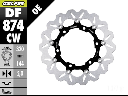 Galfer Floatech Wavy Rotor - Front - 2004-2015 Triumph Thruxton 900 DF874CW
