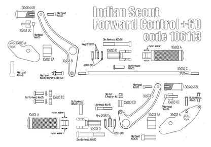 Free Spirts Billet Forward Control Kit - 2015-2024 Indian Scout Bobber