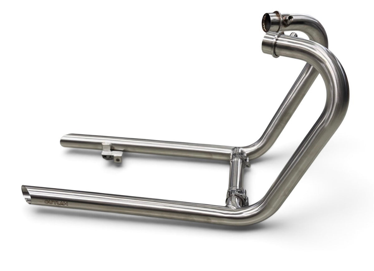 Bella Garage Outlaw Full Exhaust System Drag Pipes - Triumph Bonneville T100 / T120, Street Twin 900, Speed Twin 900