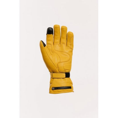 Motone Forno Heated Motorcycle Goatskin Leather Riding Gloves - Yellow