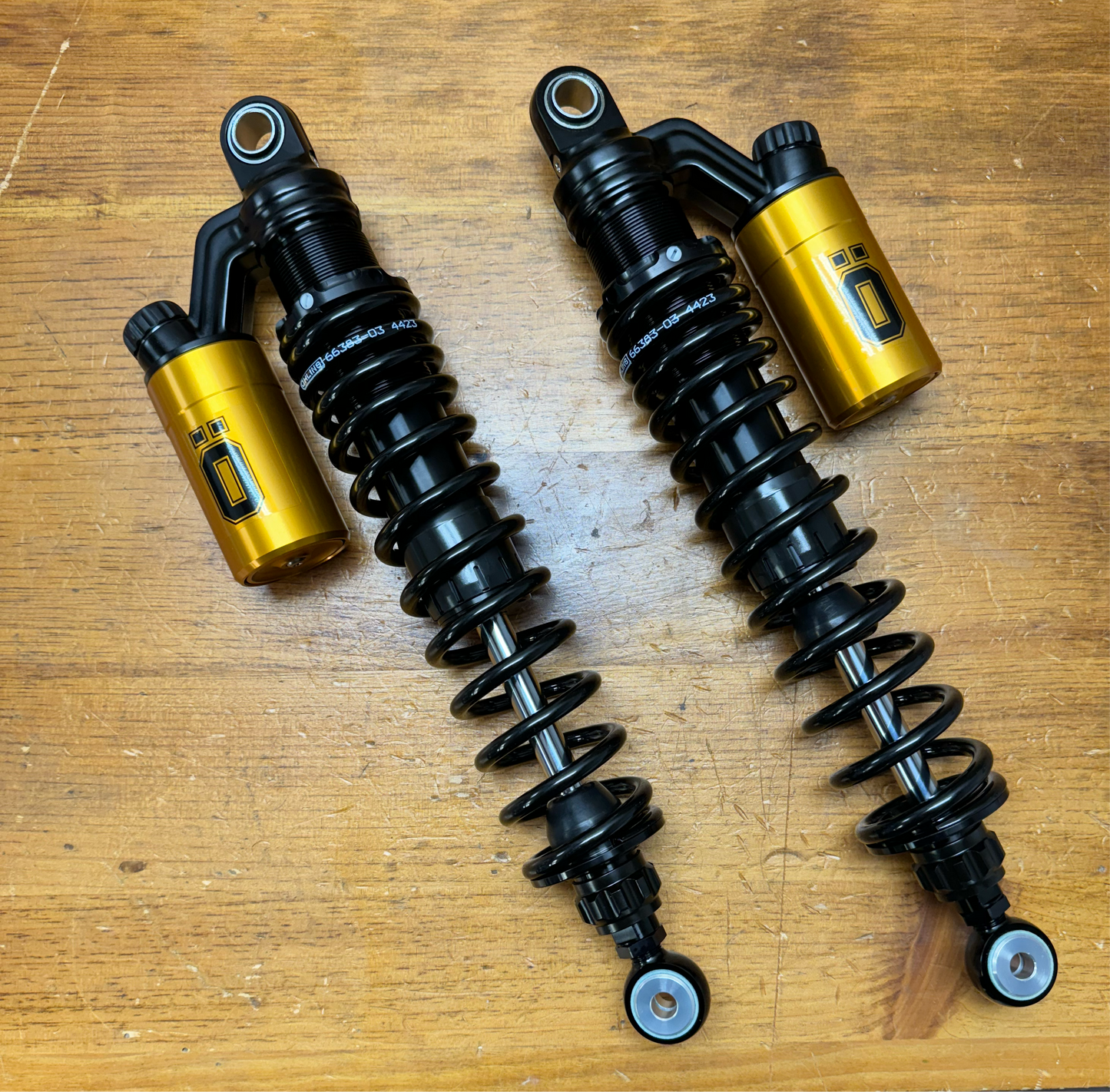Ohlins S36PR1C1L STX36 Blackline Gold Reservoir Shocks - Triumph Ohlins S36PR1C1L STX36 Blackline Gold Reservoir Shocks - Triumph