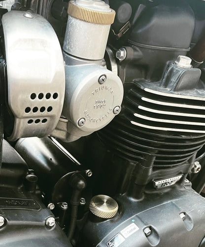 Brass Diamond Knurl Oil Fill Cap - Triumph Modern Classics