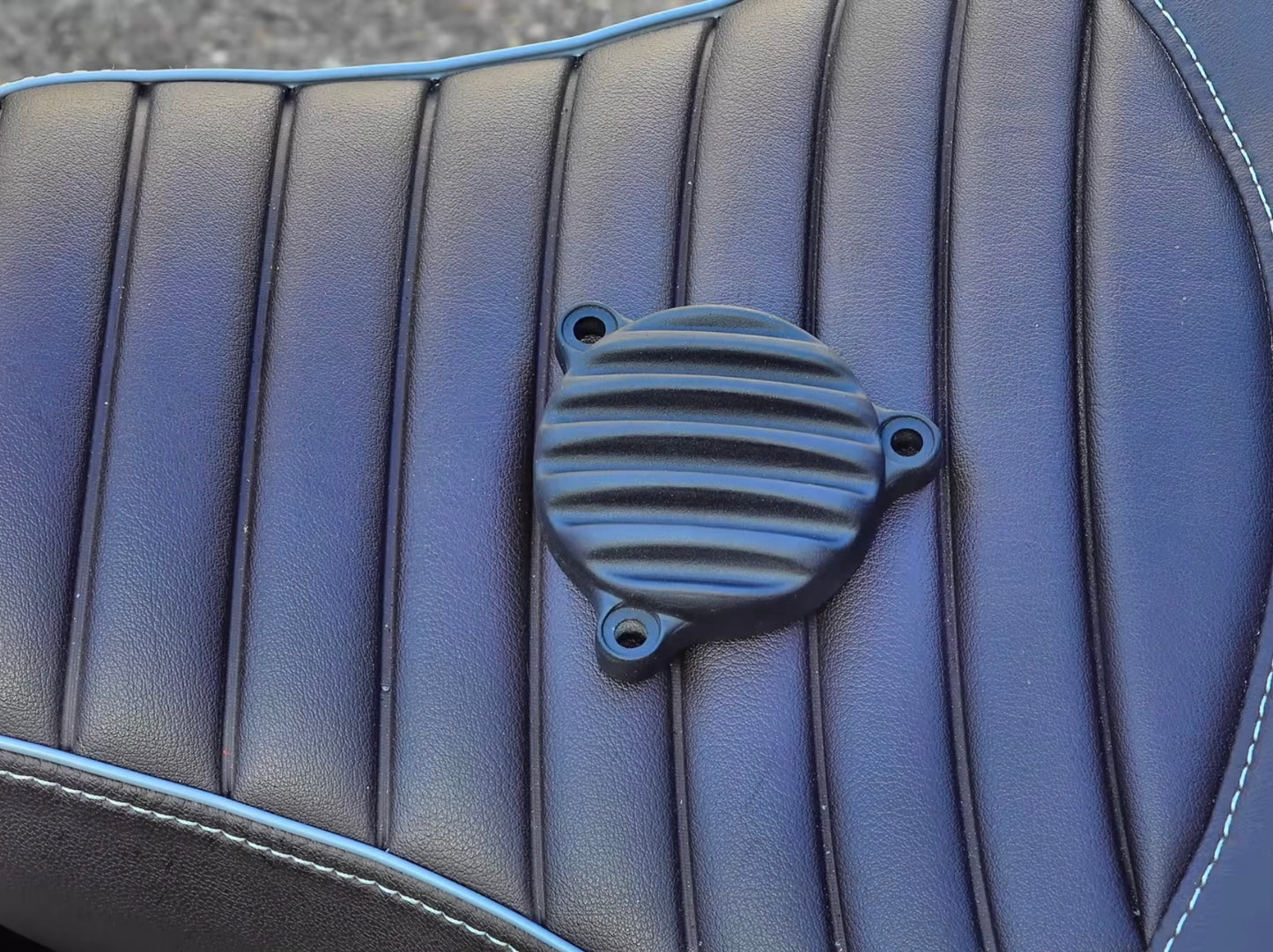 Motone Royal Enfield 350 Oil Filter Cover - Ribbed - Black