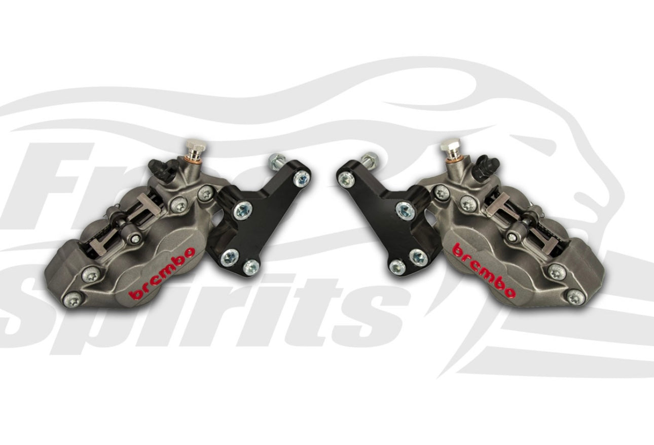Free Spirits Brembo Dual Caliper Kit - Triumph Bobber Black, Speedmaster 1200 and Thruxton 1200