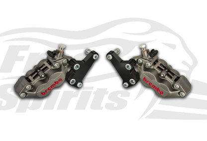 Free Spirits Brembo Dual Caliper Kit - Triumph Bobber Black, Speedmaster 1200 and Thruxton 1200