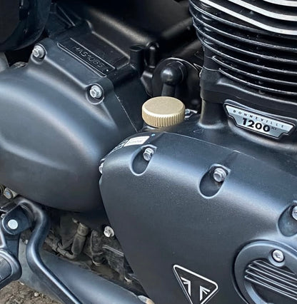 Brass Straight Knurl Oil Fill Cap - Triumph Modern Classics