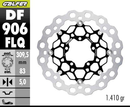 Galfer CUBIQ Floating Rotor - Front - 2016+ Thruxton R, Bonneville T120, Bobber, Bobber Black -  DF906FLQ