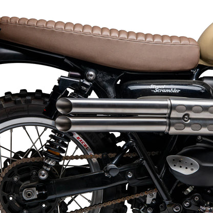 British Customs Slash Cut Exhaust - Triumph Street Scrambler